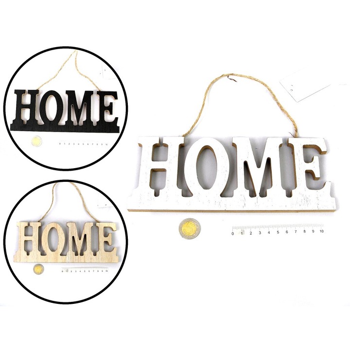Decoratiune perete HOME, ONE DOLLAR, 23,5x9x1cm
