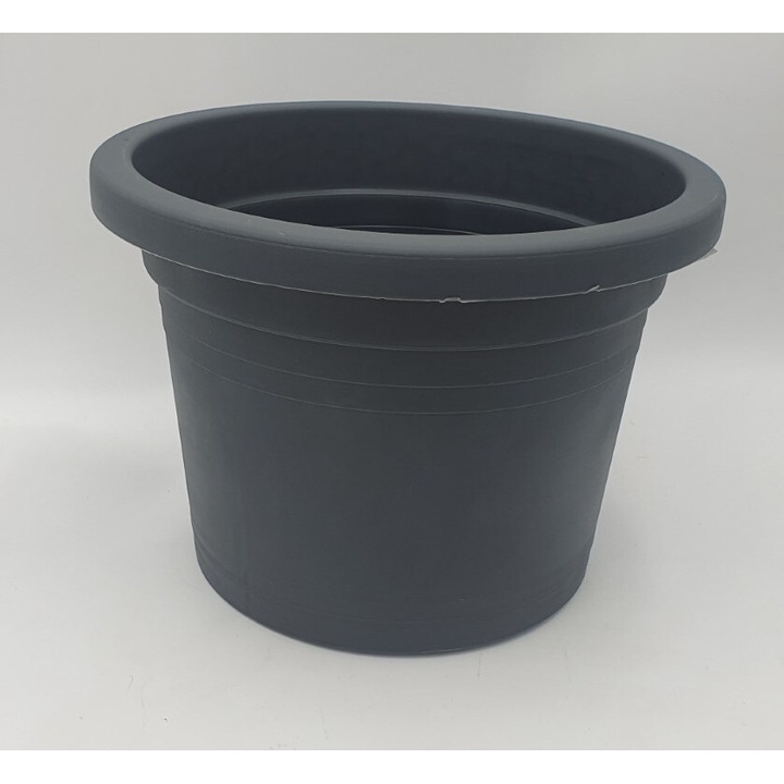 Ghiveci POLPLAST BERTA 35cm, culoare gri inchis