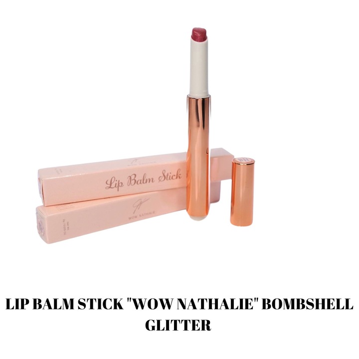 Balsam de buze-Lip Balm Stick "WOW NATHALIE"- Bombshell Glitter