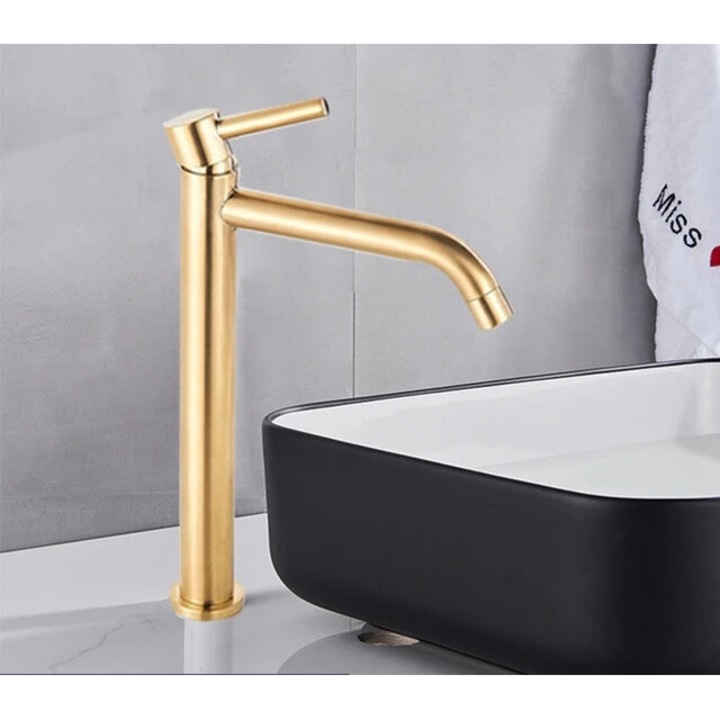 Fürdőszoba mosdócsaptelep, egykaros kivitel, arany