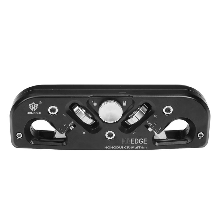 Rindea pentru lemn, Hongdui, design cu doua taisuri, adancime ajustabila, 3 lame de schimb, cutie de depozitare