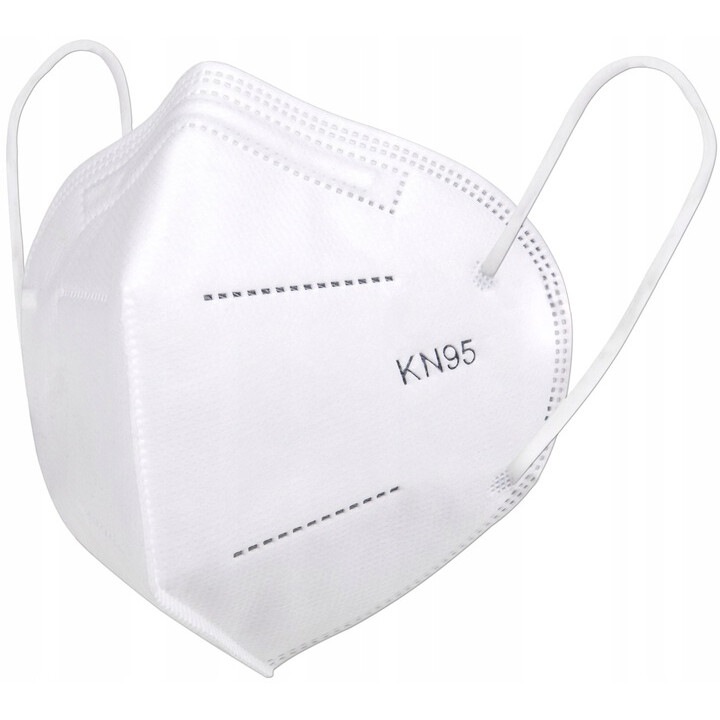 Masca KN95 FFP2 cu filtru antismog, NET-POL, alb