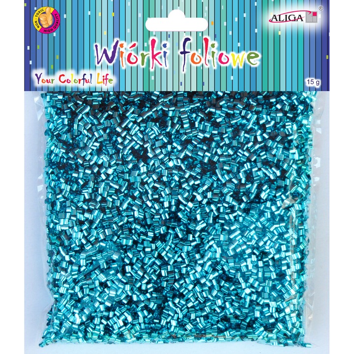 Folie de ambalare cadouri Aliga, Wiorki, 15g, albastra