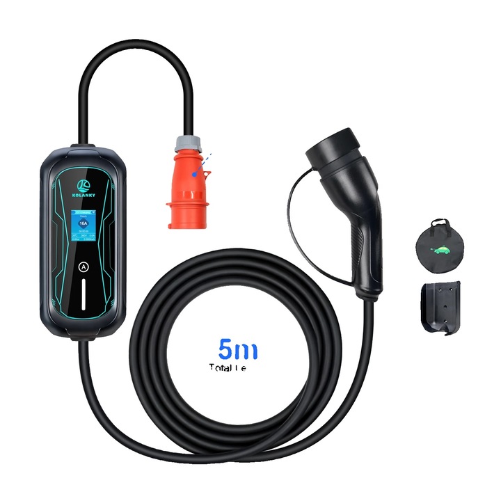 Incarcator portabil EV 11KW, 5M, control APP, ajustabil 6-16A, IP67/IP66