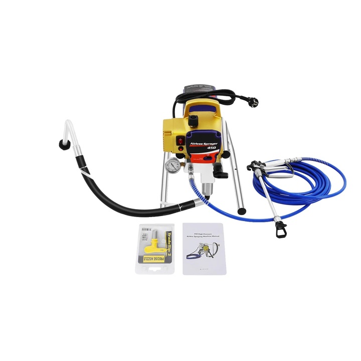 Pistol de vopsit airless, 3300PSI, 2.2L/min, aurie, 39x21x35cm