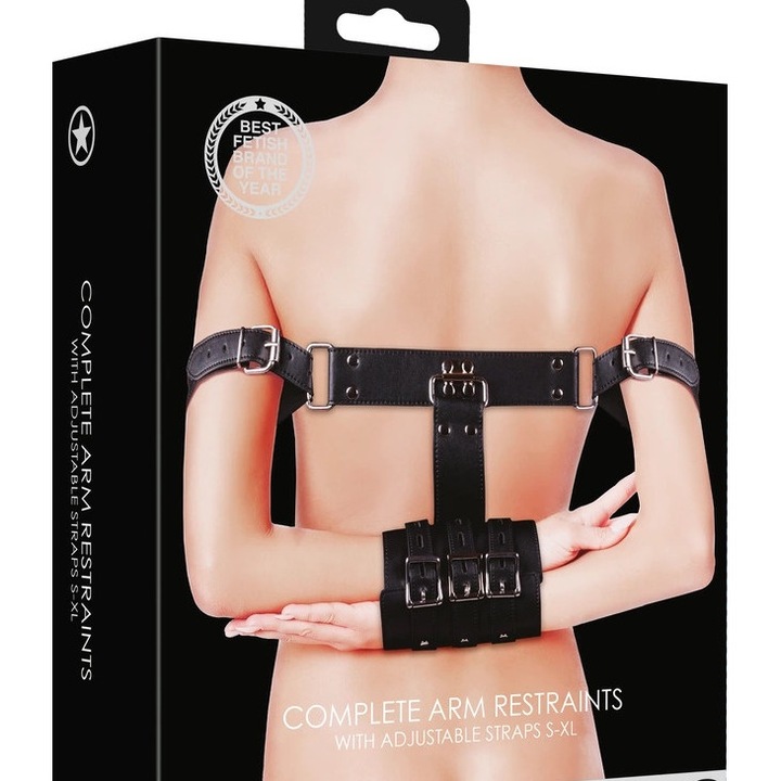 Set BDSM Ouch!, piele PU, ajustabil, negru