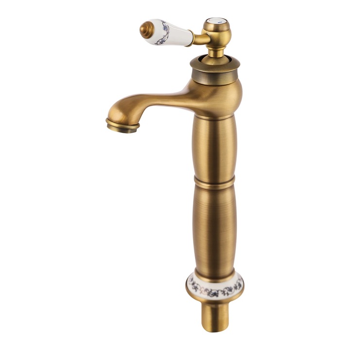 Смесител за баня, ретро дизайн, лесен монтаж, златист