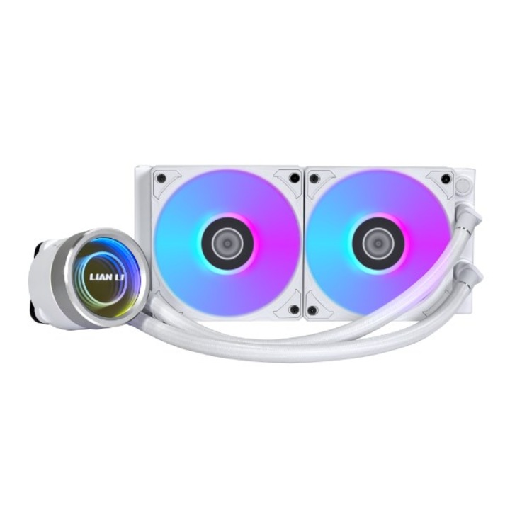 Cooler all-in-one Lian Li Galahad II Trinity, 12 cm, 2 ventilatoare, alb