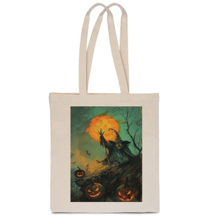 Női táska PoStar EKO TORBA BAWELNIANA HALLOWEEN, sütőtök mintás, többszínű