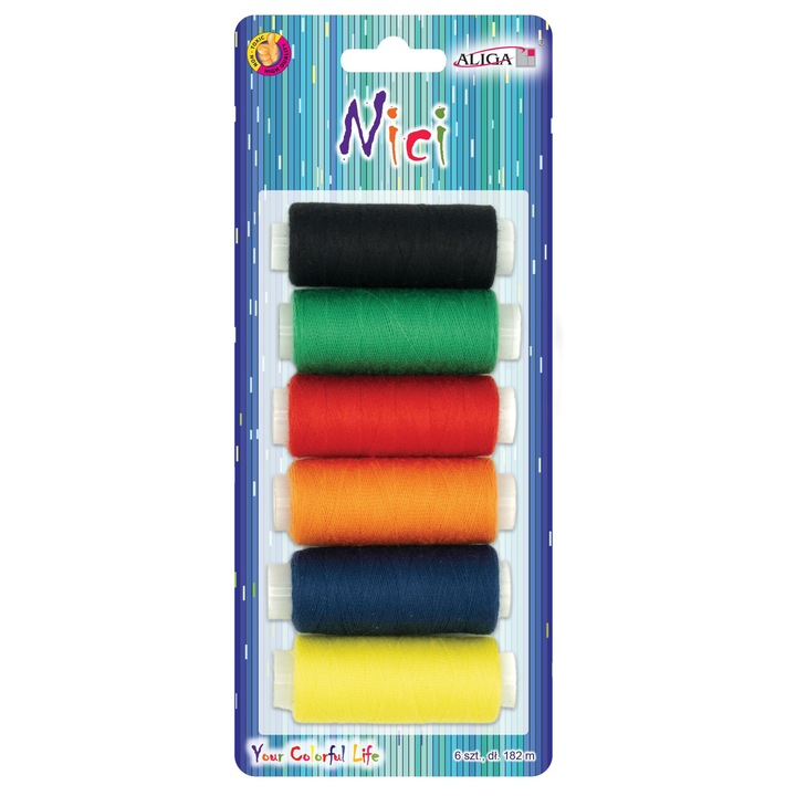 Set 6 X Ata de cusut Aliga, multicolor