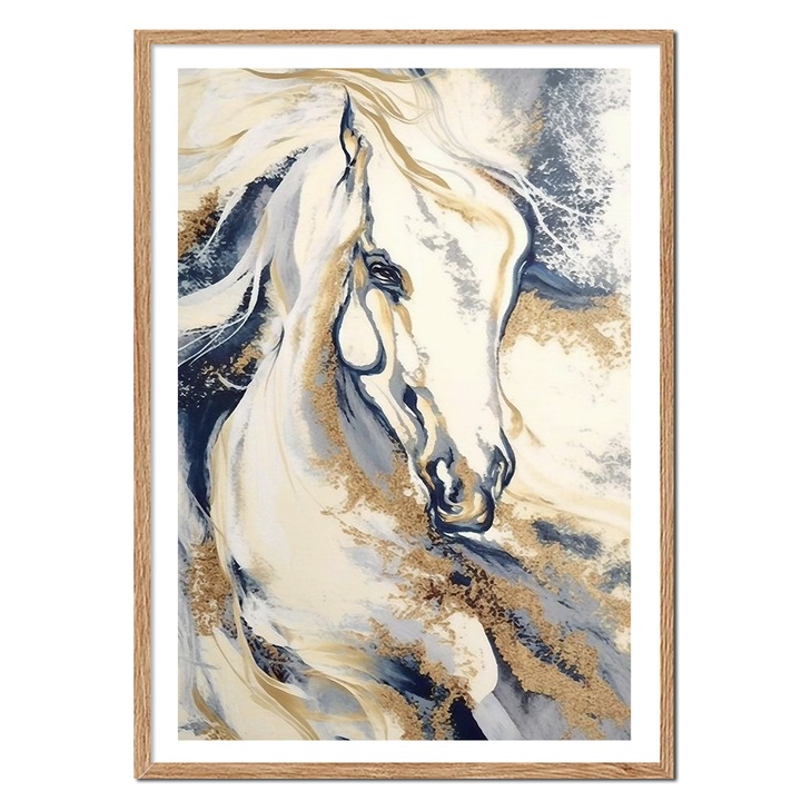 Картина Постер, Образ Плакат в рамка, Бял, 43x53см