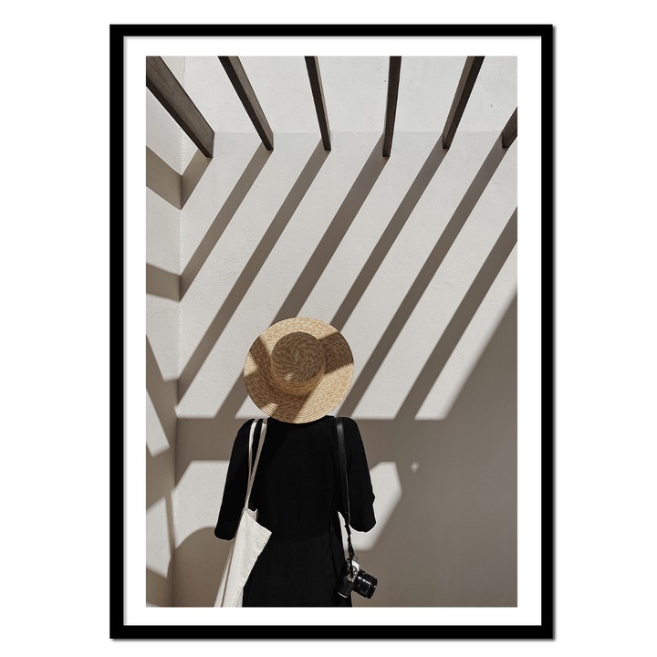 Картина PoStar, ОБРАЗ ПЛАКАТ В РАМКА, 73x53см, жена със сенки, Свети Валентин, с шапка