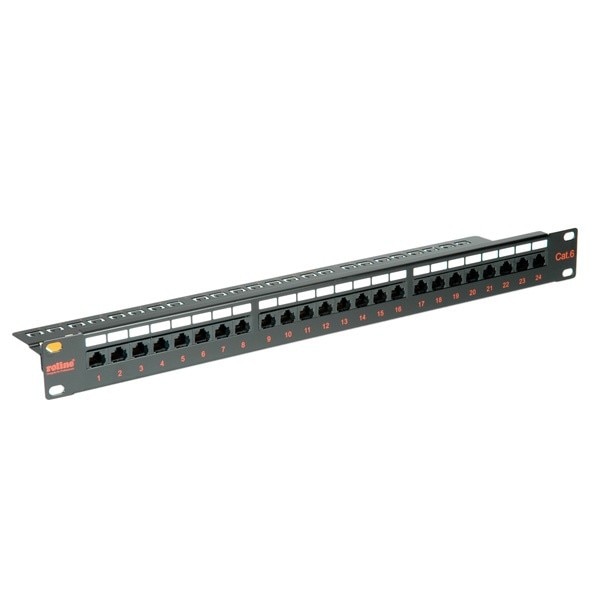 Patch Panel UTP Cat.6, 24 porturi, negru, Roline 26.11.0362