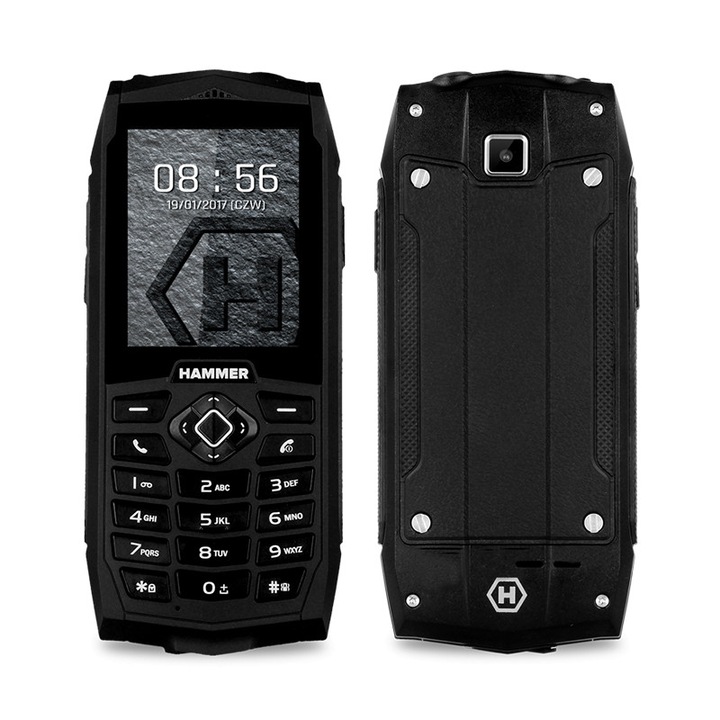 Мобилен телефон myPhone Hammer 3, Удароустойчив, Черен, Българско Меню