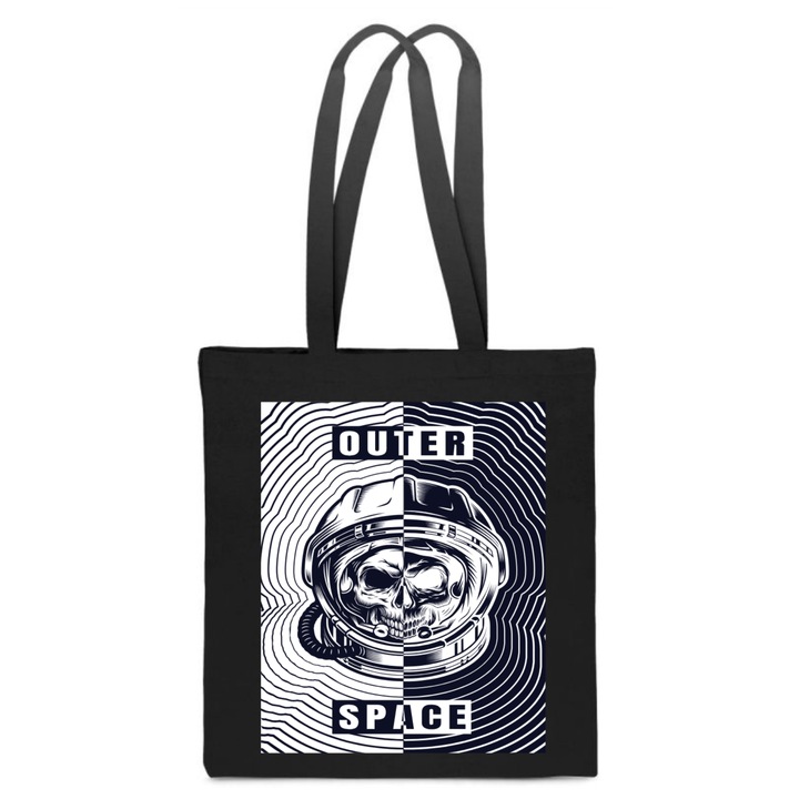 Női táska, fekete, cipzáras modell, pamut