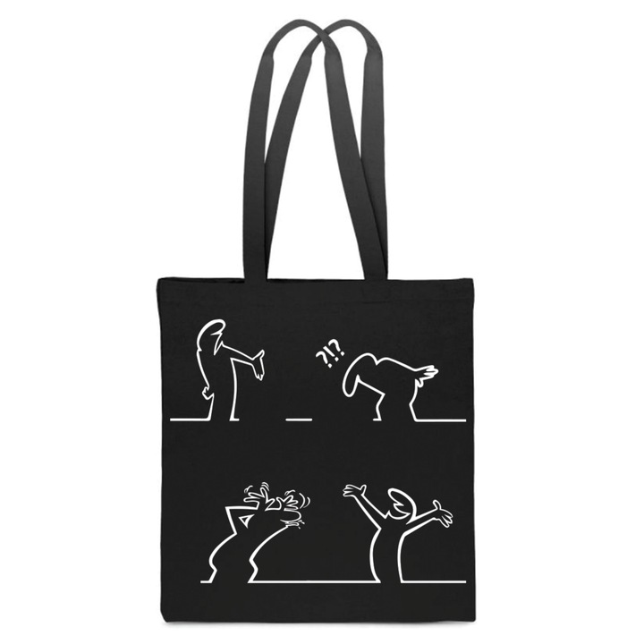 Női táska, fekete, cipzáras modell, pamut