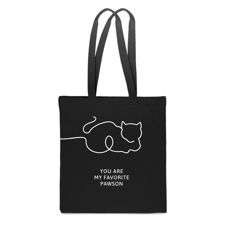 Női táska, fekete, cipzáras modell, pamut