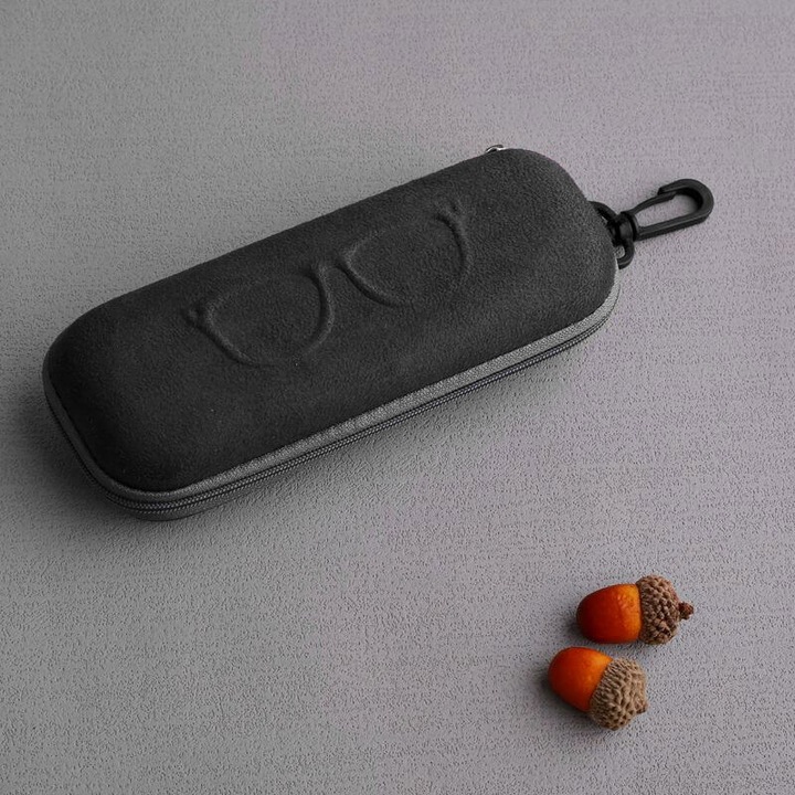 Etui pentru ochelari ET-121, piele intoarsa, negru, 17x5x7cm, stylion