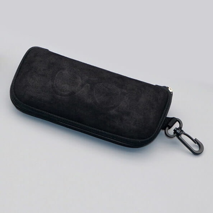Etui pentru ochelari ET-121, piele intoarsa, negru, 17x5x7cm, stylion
