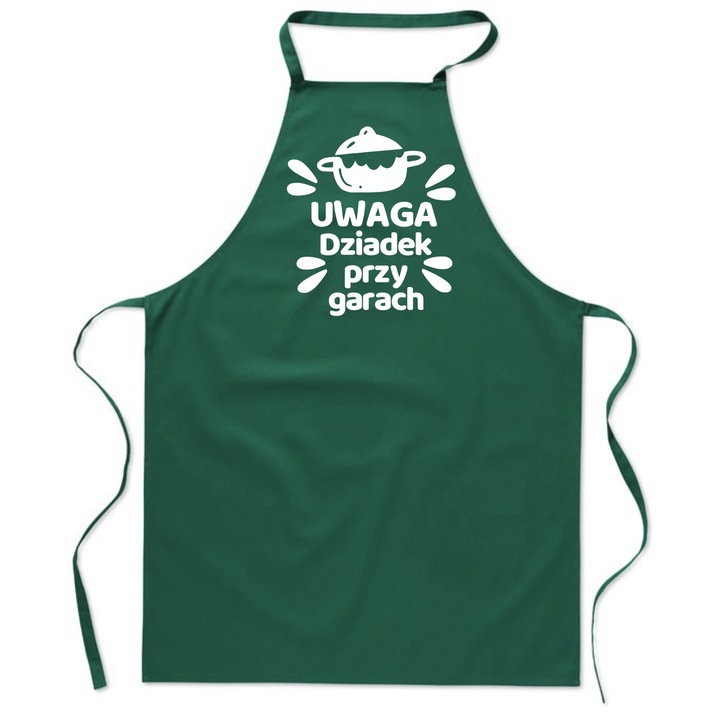 Sorturi bucatarie si gratar, PoStar, Fartuch cu Dziadek Przy Garach, verde
