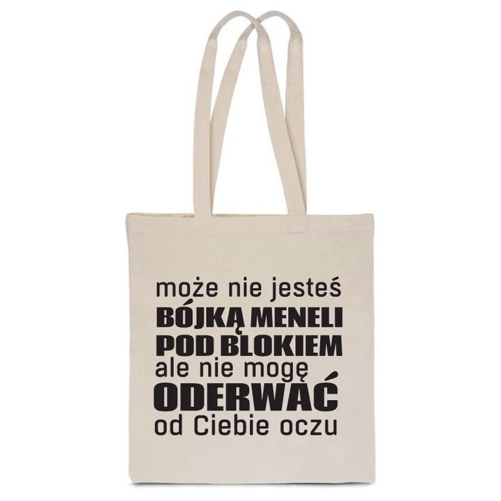 PoStar női táska, EKO TORBA, ekrü, vicces print, 30x40cm, pamut