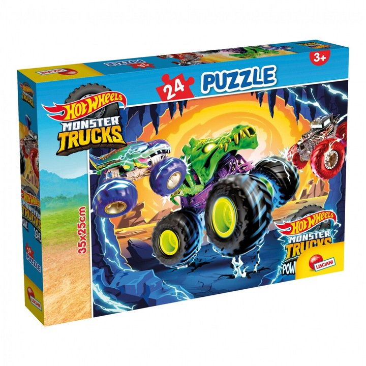Puzzle, Lisciani, Hot Wheels, Puzzle 24 piese
