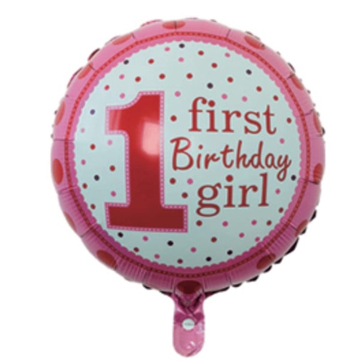 Balon folie aniversare 1 an fata, First birthday fata