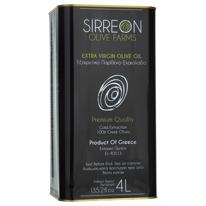 Ulei de Masline Extravirgin, Sirreon, 0.4, Premium Quality, 4000 ml
