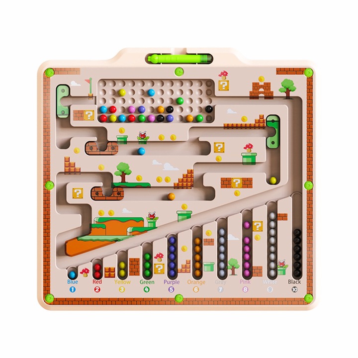 Joc de labirint magnetic roll-on, sortare a culorilor, potrivit pentru jucarii educationale pentru copii de 2 ani, 3 ani, 4 ani