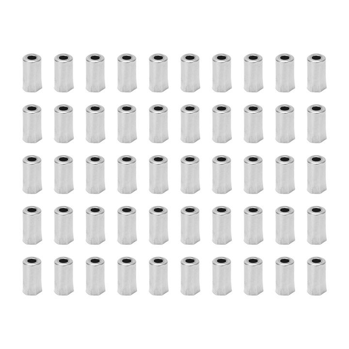 Комплект 50 броя капачки за спирачни кабели за велосипеди, сребрист метал, мед, 5 мм, капачки за кабели за велосипеди, аксесоари за велосипеди