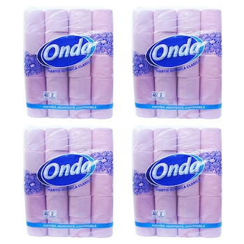 Pachet - 4baxuri x Onda, Hartie igienica 2 straturi, 40 role/bax Pachet - 4baxuri x Onda, Hartie igienica 2 straturi, 40 role/bax