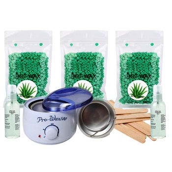 Set Epilat No.95 cu Ceara Epilare Granule Refolosibila - Triple Wax Aloe 3X100g evo Set Epilat No.95 cu Ceara Epilare Granule Refolosibila - Triple Wax Aloe 3X100g evo