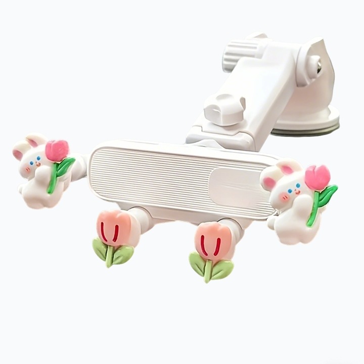 2 az 1-ben autós telefontartó "Női rózsaszín" szellőzőnyílásba/műszerfalra szerelhető, ergonomikus kialakítás és 4D stabilitás, szabadon álló Apple autós tartó