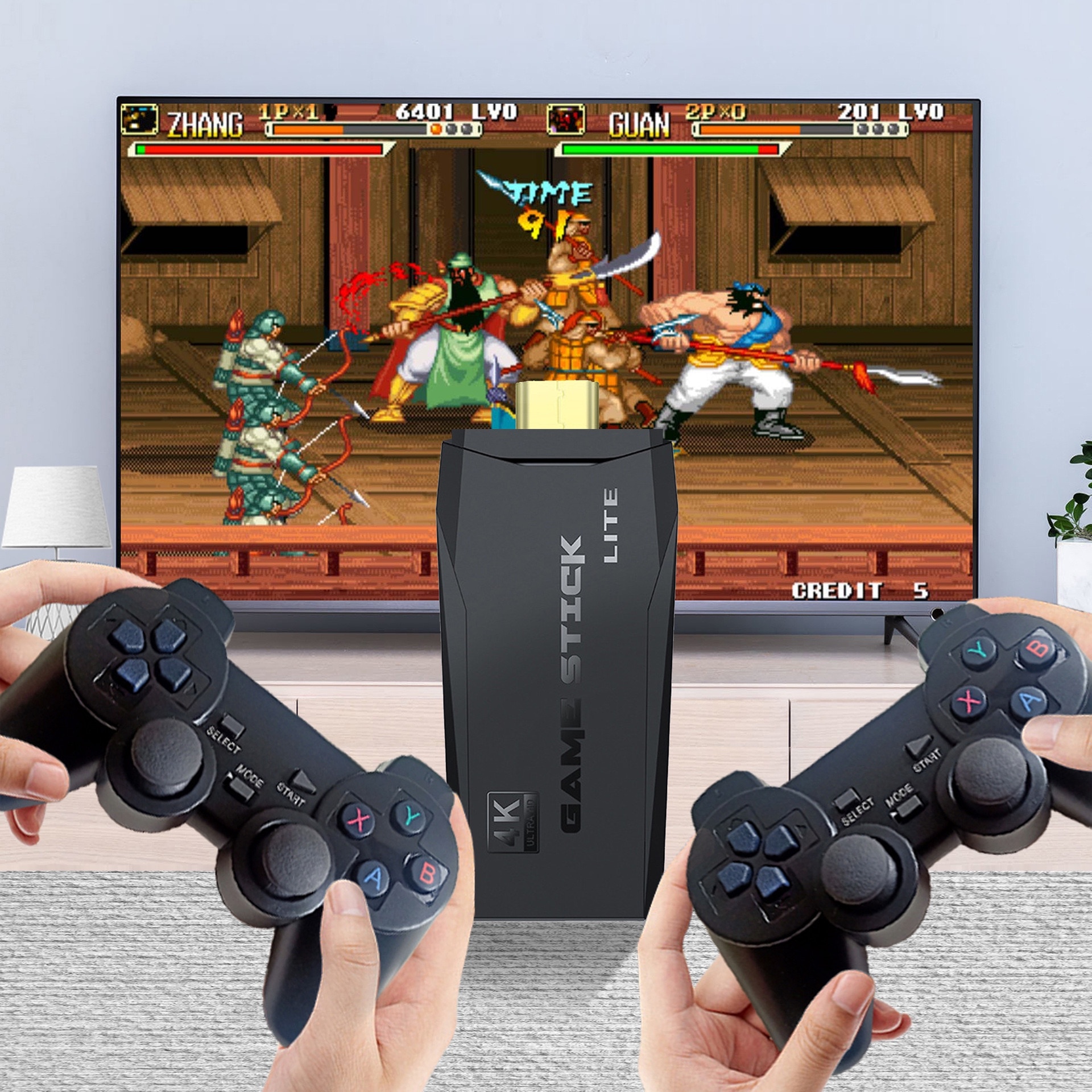 Consola Retro, 25000+ jocuri, 4K HDMI, 2 controlere wireless 2.4G, Negru, 64GB