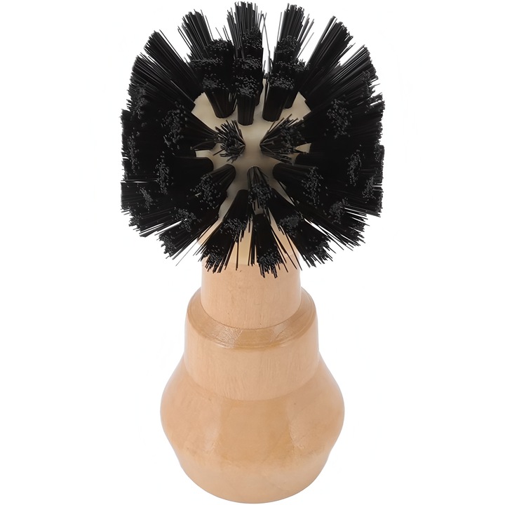 Perie de curatare pentru espressor, BOMSTOM, lemn, 60mm, negru/maro