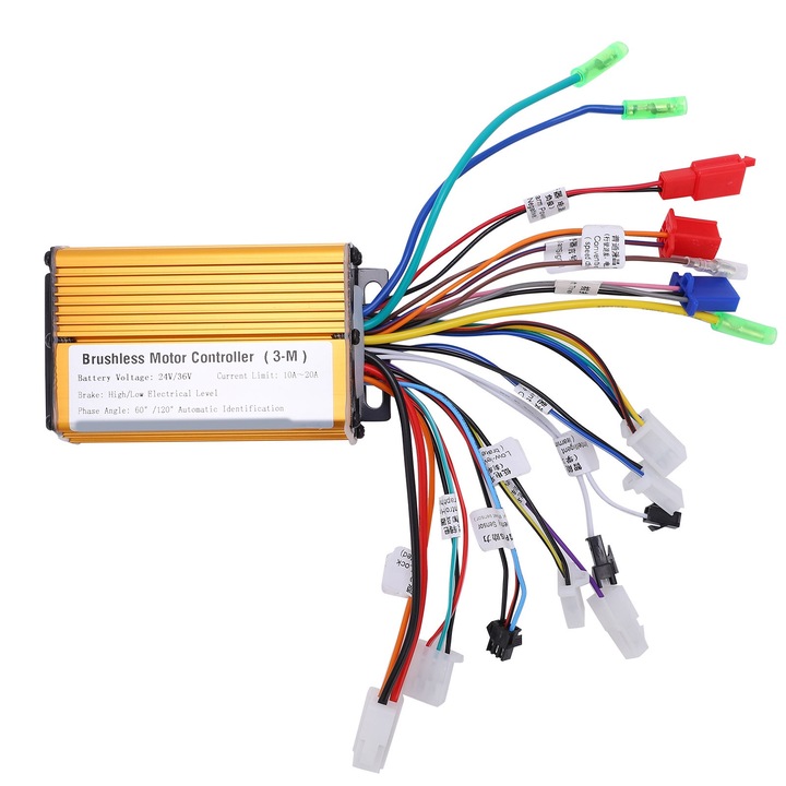 Controler motor Enforose, 3 moduri, 10A-20A, 10x7x3.2cm, pentru biciclete electrice si trotinete electrice