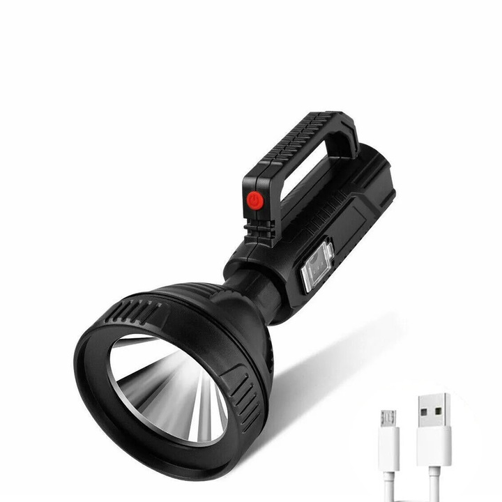 Преносим LED фенер SAMOLEUS, супер ярък, презареждаем, 3 режима на светене, черен, 20x9.2x9.2cm