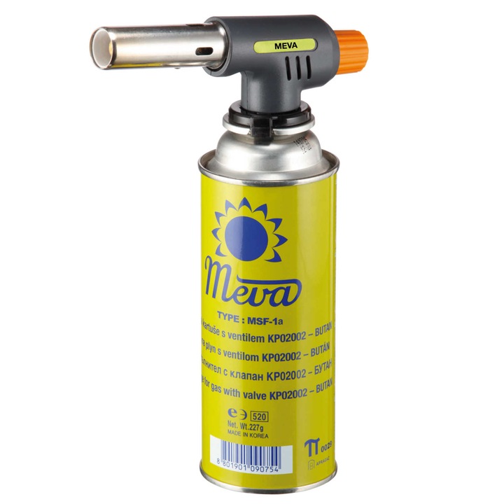 Arzator camping Meva, 1kW, 140x50x20mm, pentru Creme Brulee, set fara cartus de gaz