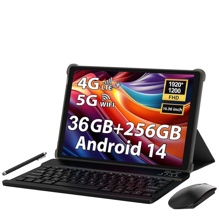 Таблет 10.3" MAGCH U921, осемядрен, 36(12+24)GB RAM, 256GB ROM, Android 14.0, 4G LTE/SIM/5GHz WIFI, 1920*1200 Full HD, 8000mAh, черен