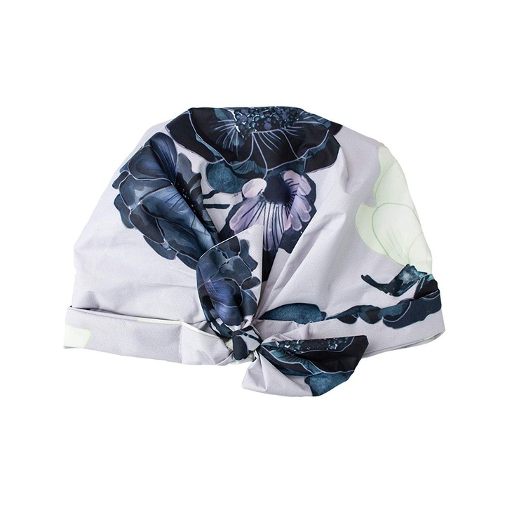Casca de dus impermeabila pentru par lung, floral, elastic, reutilizabila