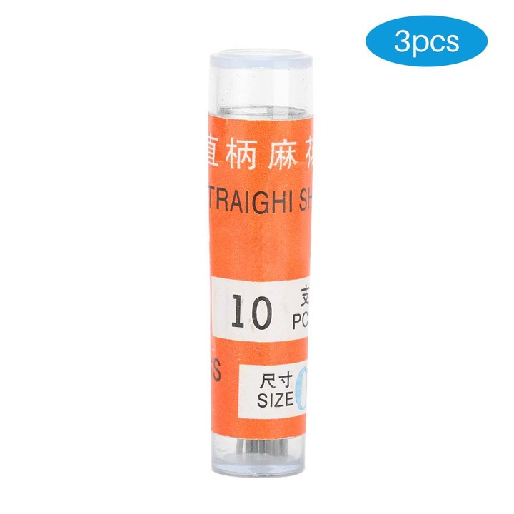 Set 3 Sticle Burghie cu Stift Drept Enforose, 10pcs, 1.0mm, Metal
