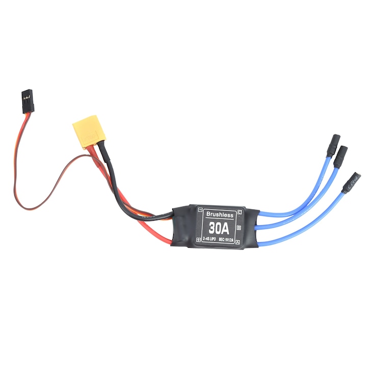 Controler electronic de viteza fara perii ESC XT60 30A pentru drona cu telecomanda RC elicopter FPV