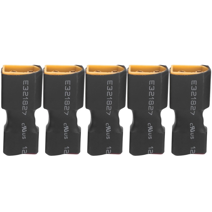 5 бр. конектор за батерия T женски щепсел + XT60 мъжки адаптер Здрава свързваща принадлежност за RC самолети