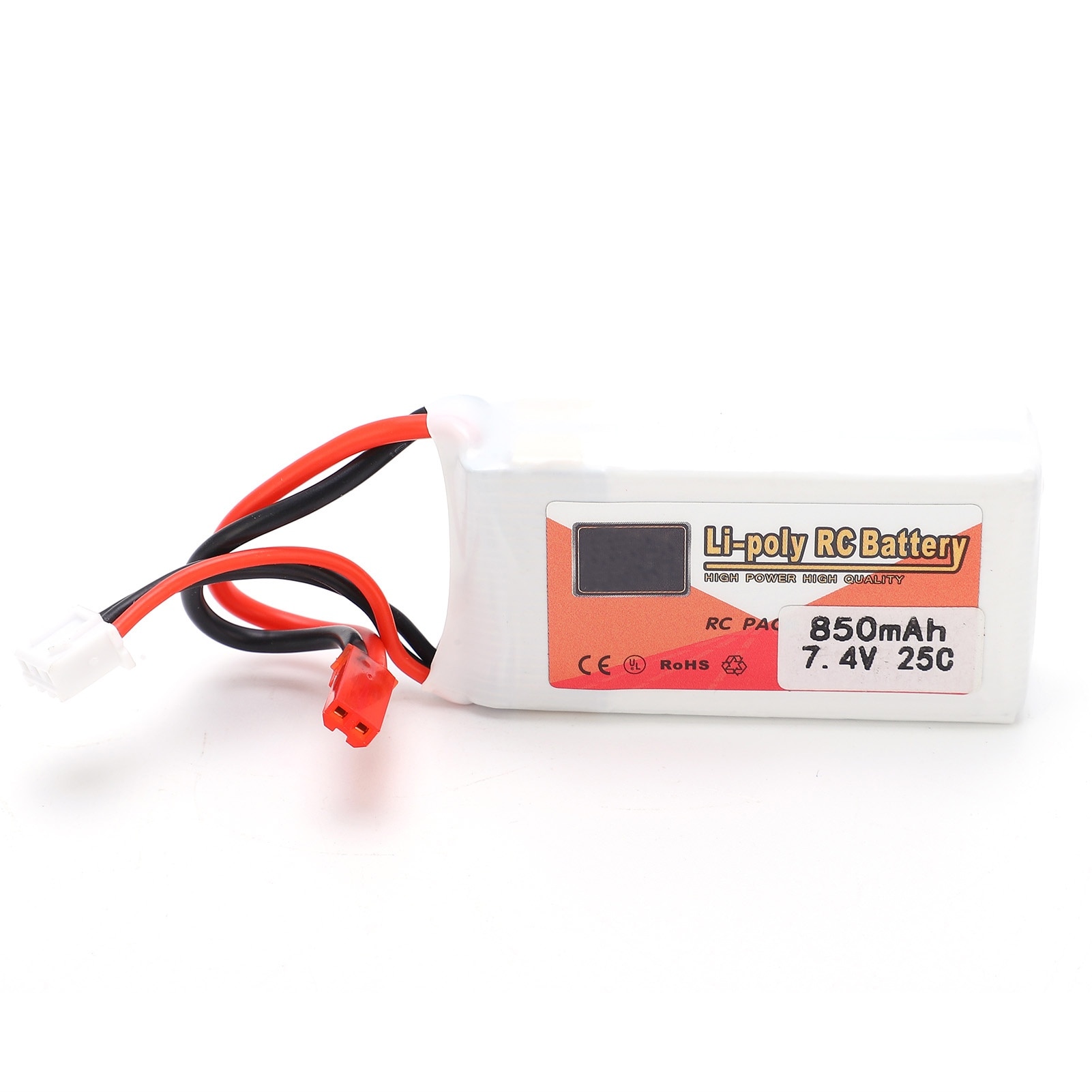 Batería Lipo 7.4V 850mAh 25C Con Conector JST – Recargable Para Coches RC, Helicópteros, Drones Y Barcos