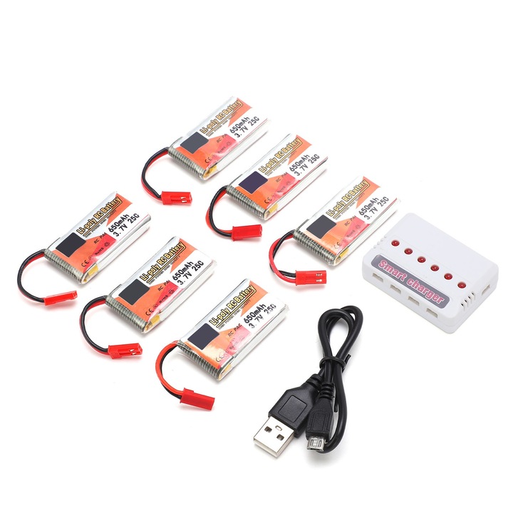 Újratölthető elemek, Enforose, RC autóhoz, 3.7 V 650 mAh