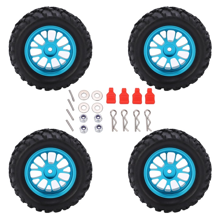 Set 4 bucati 82 mm fata spate cauciuc cauciuc jante pentru masina de jucarie Wltoys 144001 1/14 RC Off Road Enforose