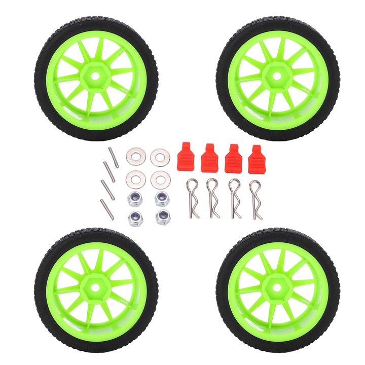 Set anvelope din cauciuc RC, 65 mm, roti cu frecare puternica pentru vehicule de teren WLToys 144001 RC 1/14, Enforose