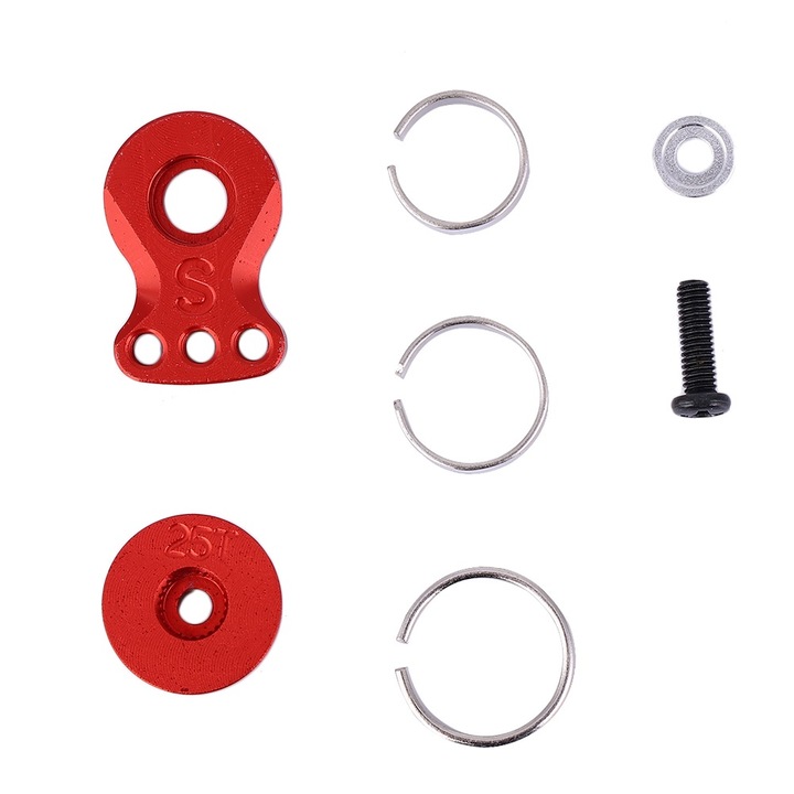 Brat cu roti dintate inelare din otel metalic tampon, Enforose, 25T pentru vehicul RC 1/10 1/8, N10220R, rosu