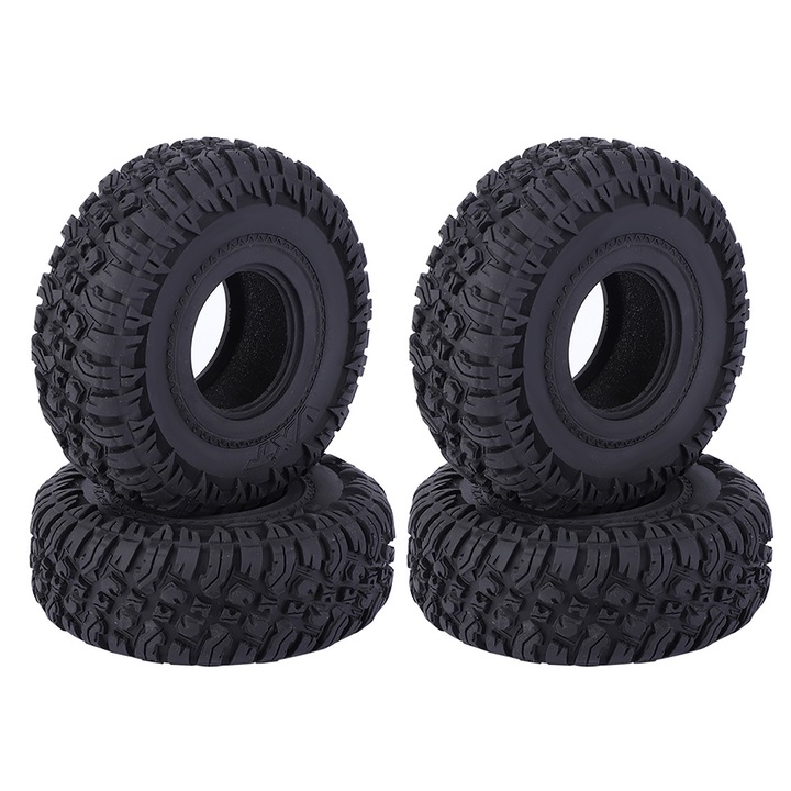 Set 4 bucati anvelopa din cauciuc neagra de 1,9 inch cu margele accesorii pentru modele de masini RC potrivite pentru crawler 1/10 Enforose