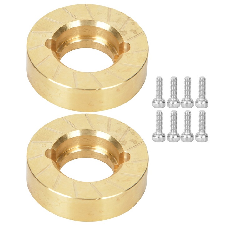 Pereche de greutati pentru roata din alama, potrivite pentru piese RC 1/10 SCX10 ii 90046 90047 Enforose